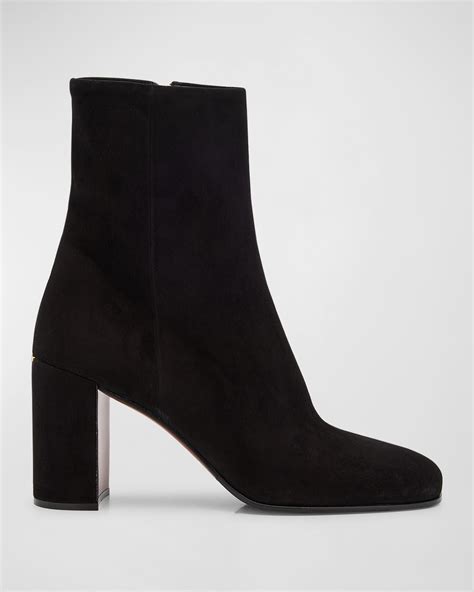 prada suede block heel|prada suede ankle boots.